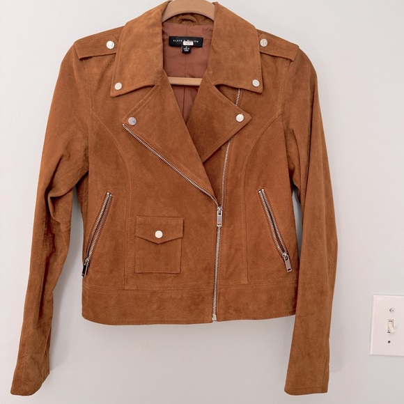 NWOT Slate & Willow Suede Moto Jacket in Brown Chestnut - Small - Picture 6 of 14